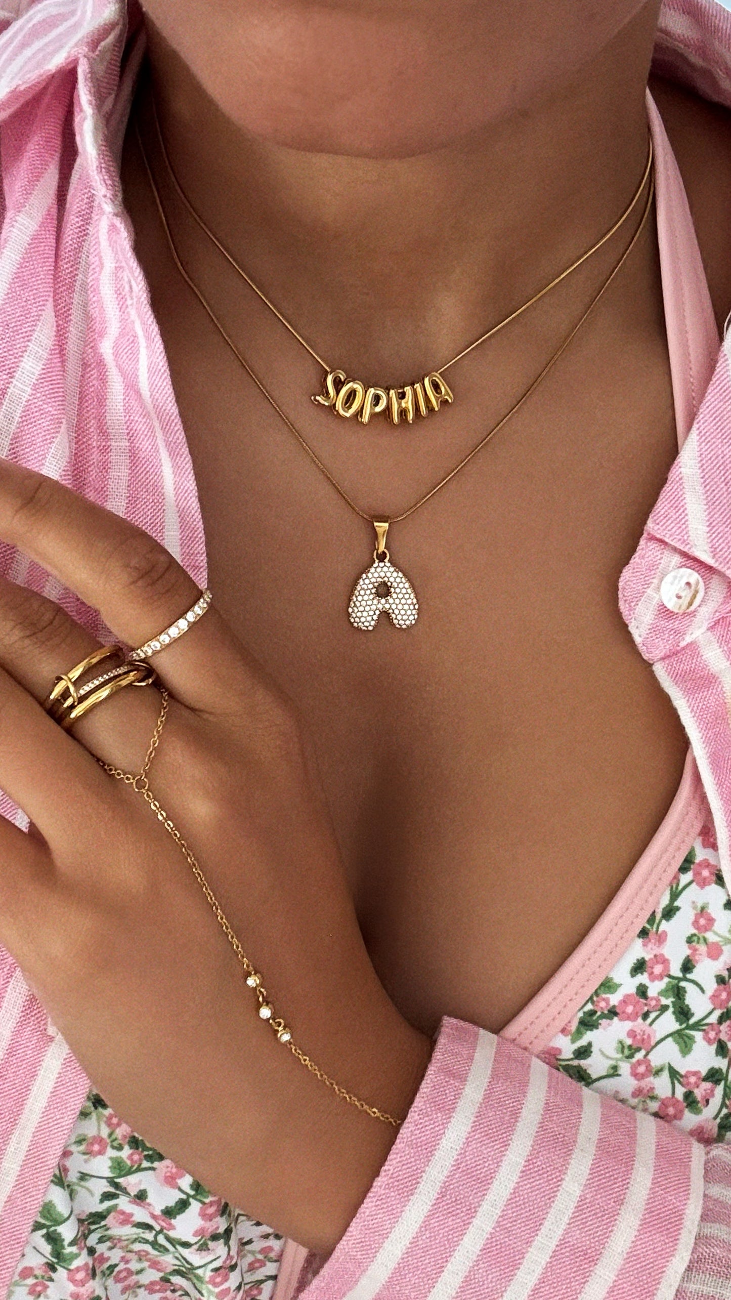 Harmony Bubble Initial Necklace
